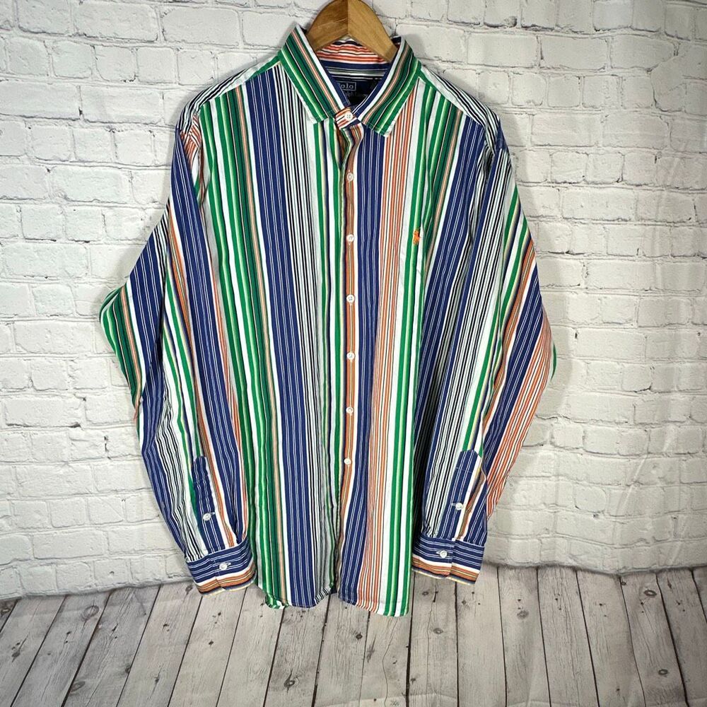 Vintage Polo Ralph Lauren Shirt Mens XL Bradford Classic Fit Long Sleeve